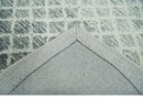 Modern Geometric Ivory and Charcoal Hand Tufted Natural Wool Area Rug