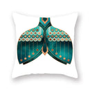 Modern geometric leaf flower pillowcase teal & blue living room decor