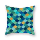 Modern geometric leaf flower pillowcase teal & blue living room decor