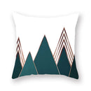 Modern geometric leaf flower pillowcase teal & blue living room decor