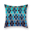 Modern geometric leaf flower pillowcase teal & blue living room decor