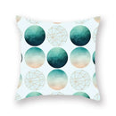 Modern geometric leaf flower pillowcase teal & blue living room decor