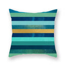Modern geometric leaf flower pillowcase teal & blue living room decor