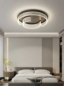 Modern geometric led black chandelier acrylic ceiling lamp living room