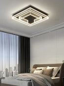 Modern geometric led black chandelier acrylic ceiling lamp living room