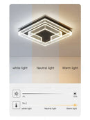 Modern geometric led black chandelier acrylic ceiling lamp living room