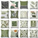 Modern geometric print green plants pillow cover 12 pack living room