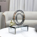 Modern geometric ring chair gold & chrome statue living room decor