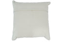 Modern Geometric Silver and Ivory Striped Genuine leather Pillow, Cushion | PL18