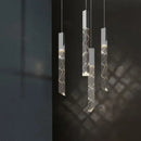 Modern geometric silver crystal glass led pendant light dining room