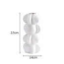 Modern geometric spiral black & white resin vase living room decor