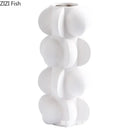 Modern geometric spiral black & white resin vase living room decor