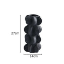 Modern geometric spiral black & white resin vase living room decor