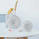 Modern geometric stripes ceramic vase living room decor white & black