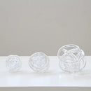 Modern geometric transparent glass coil wound ball living room decor