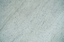 Modern Geometric Trellis Scandinavian 8x10 Hand Knotted  Silver, Ivory and Gray Wool Area Rug | TRDCP955810
