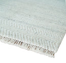 Modern Geometric Trellis Scandinavian 8x10 Hand Knotted  Silver, Ivory and Gray Wool Area Rug | TRDCP955810