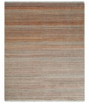 Modern Geometric Trellis Scandinavian Hand Knotted 8x10 Rust, Ivory and Gray Wool Area Rug | TRDCP940810