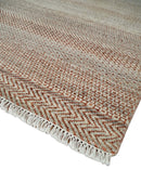 Modern Geometric Trellis Scandinavian Hand Knotted 8x10 Rust, Ivory and Gray Wool Area Rug | TRDCP940810