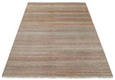 Modern Geometric Trellis Scandinavian Hand Knotted 8x10 Rust, Ivory and Gray Wool Area Rug | TRDCP940810