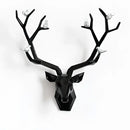 Modern geometric white and gold deer head wall decor living room