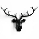 Modern geometric white and gold deer head wall decor living room