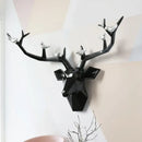 Modern geometric white and gold deer head wall decor living room