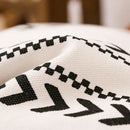 Modern geometric white & black cushion cover living room with tassels