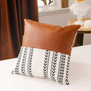 Modern geometric white & black cushion cover living room with tassels