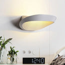 Modern geometric white & black wall light bedroom warm white light