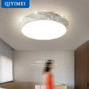 Modern geometric white dimmable iron chandelier lights bedroom