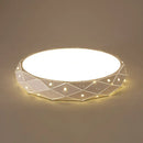 Modern geometric white dimmable iron chandelier lights bedroom
