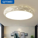 Modern geometric white dimmable iron chandelier lights bedroom