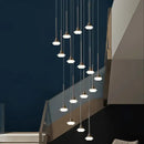 Modern geometric white glass decorbites deluxe villa chandelier living room