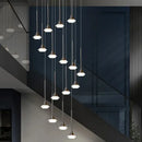 Modern geometric white glass decorbites deluxe villa chandelier living room