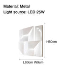 Modern geometric white grand sconce lamp bedroom wall light