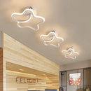 Modern geometric white led ceiling light for living room