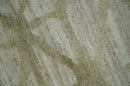 Modern Geometrical 5.3x7.8 Ivory and Beige Hand Knotted wool area rug