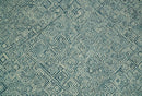 Modern Geometrical 8x10 Teal and Ivory Hand Tufted wool area rug