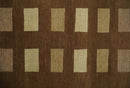 Modern Geometrical Brown and Beige 4x6 Hand Knotted Wool Area Rug