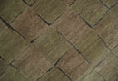 Modern Geometrical Brown, Olive and Charcoal Hand Knotted 5x8 Wool and Silk Area Rug