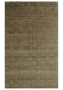 Modern Geometrical Brown, Olive and Charcoal Hand Knotted 5x8 Wool and Silk Area Rug