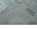 Modern Geometrical Hand Made 8x10 Charcoal, Gray and Silver Blended Wool Area Rug