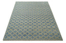 Modern Geometrical Diamond Design Gray and Beige 8x10 Hand knotted wool rug