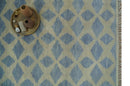 Modern Geometrical Diamond Design Gray and Beige 8x10 Hand knotted wool rug
