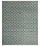 Modern Geometrical Diamond Design Gray and Beige 8x10 Hand knotted wool rug