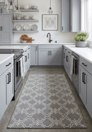 Modern Geometrical Gray and Beige Hand Tufted 5x8 Wool Area Rug