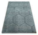 Modern Geometrical Hand Woven 2x3 Charcoal Art Silk Area Rug