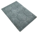 Modern Geometrical Hand Woven 2x3 Charcoal Art Silk Area Rug