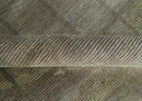 Modern Geometrical Ivory, Brown and Olive 5x8 Hand Knotted Wool and Silk Area Rug